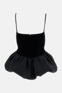 Self-Portrait Self-Portrait Women Velvet Bubble Hem Top