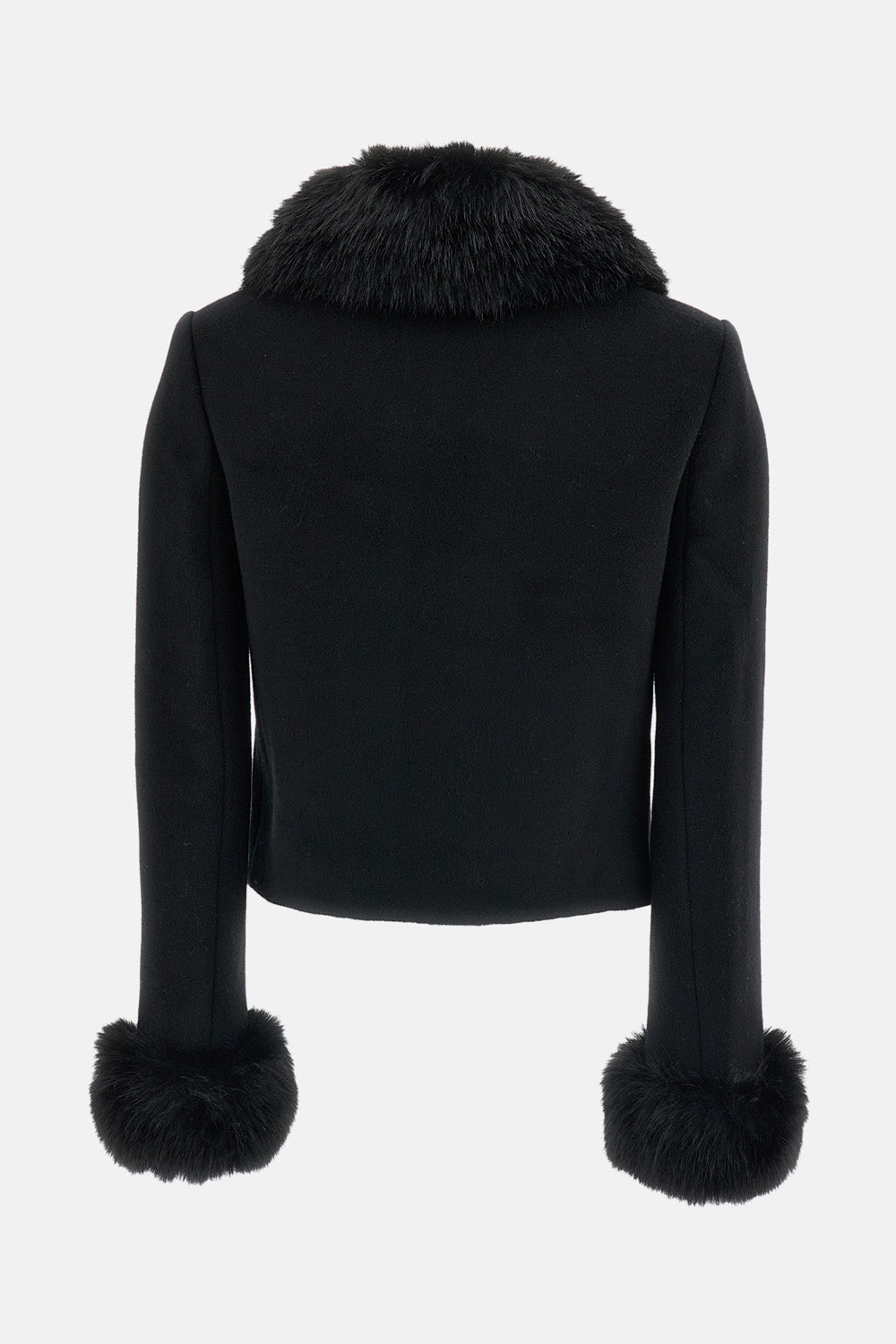 Self-Portrait Self-Portrait Women Black Wool Fur Cuff Jacket