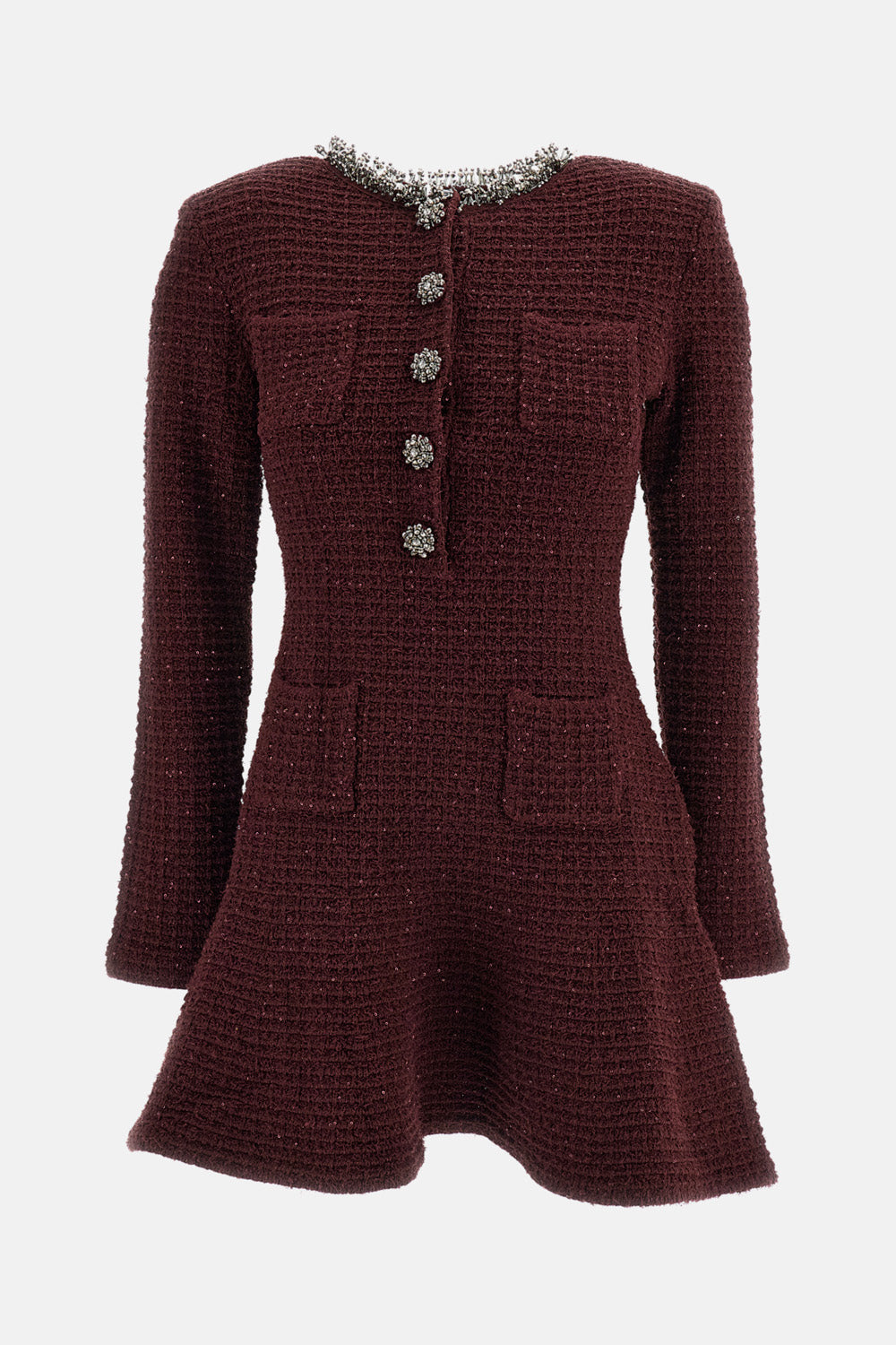 Self-Portrait Self-Portrait Women Textured Knit Embellished Mini Dress