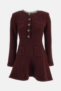 Self-Portrait Self-Portrait Women Textured Knit Embellished Mini Dress
