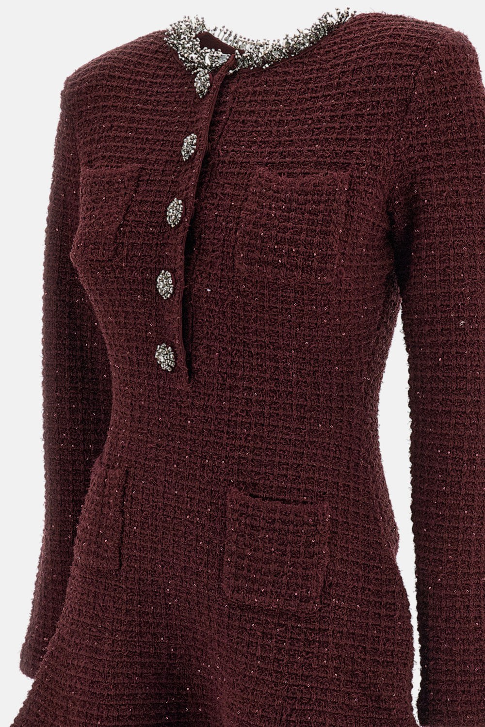 Self-Portrait Self-Portrait Women Textured Knit Embellished Mini Dress