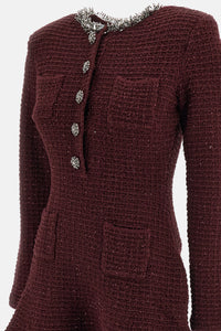 Self-Portrait Self-Portrait Women Textured Knit Embellished Mini Dress