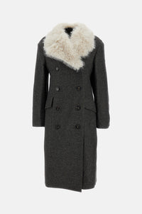 Simone Rocha Simone Rocha Women Double Breasted Faux Fur Detail Slash Coat