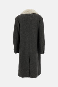 Simone Rocha Simone Rocha Women Double Breasted Faux Fur Detail Slash Coat