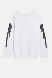 Simone Rocha Women Ribbon Rosette Print Long Sleeve T-Shirt