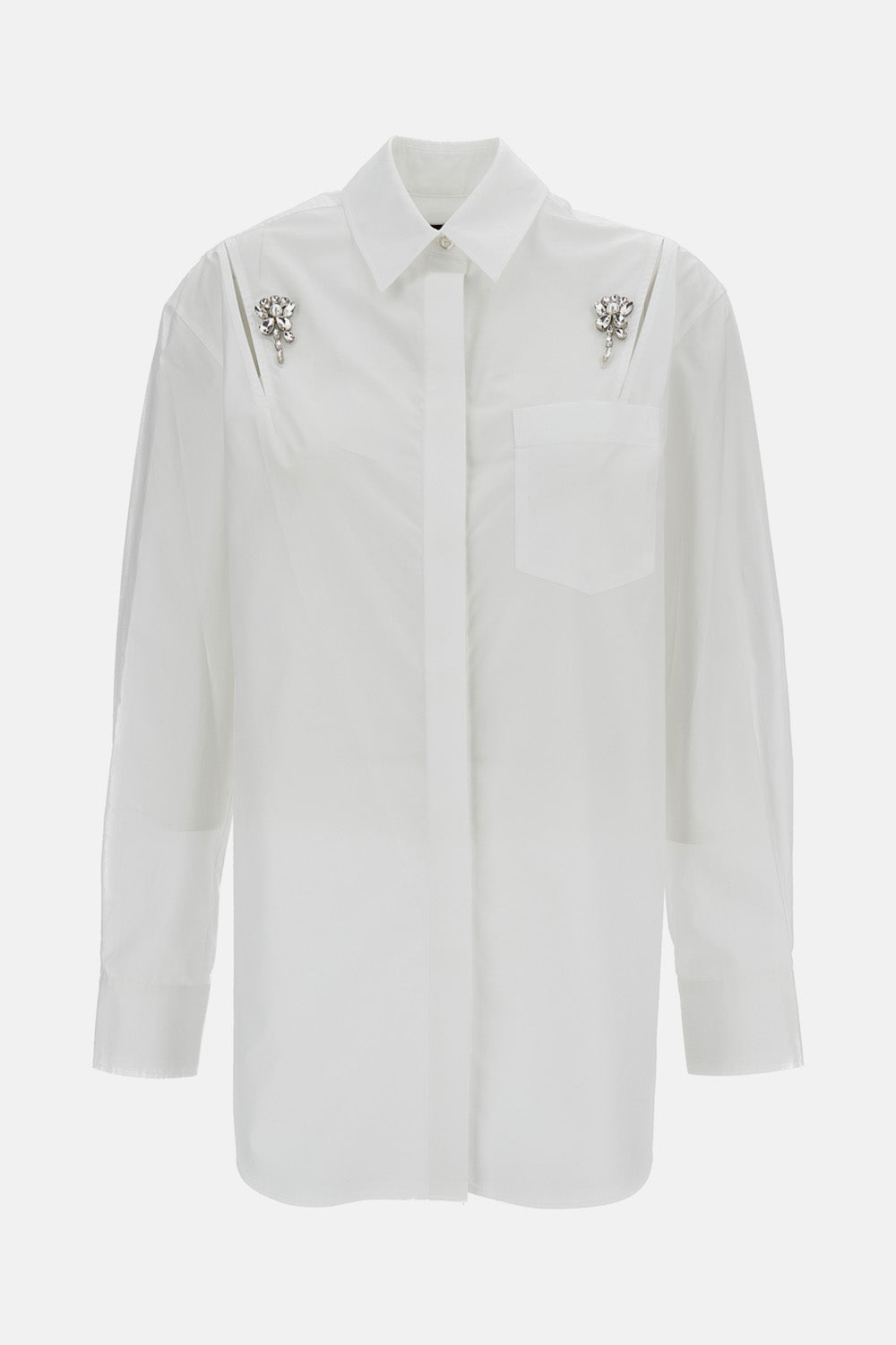 Simone Rocha Simone Rocha Women Masculine Shirt With Embroidered Crystals
