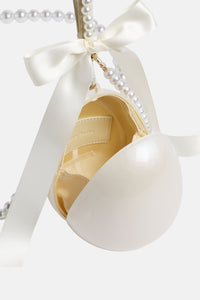 Simone Rocha Women Pearl Crossbody Micro Egg Bag With Emb And Bow
