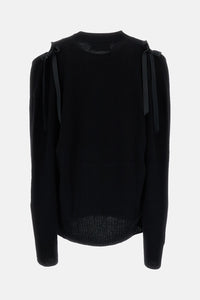 Simone Rocha Simone Rocha Women Relaxed Cashmere Slash V-Neck Jumper W/ Bow