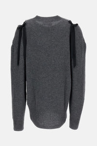 Simone Rocha Simone Rocha Women Relaxed Cashmere Slash V-Neck Jumper W/ Bow