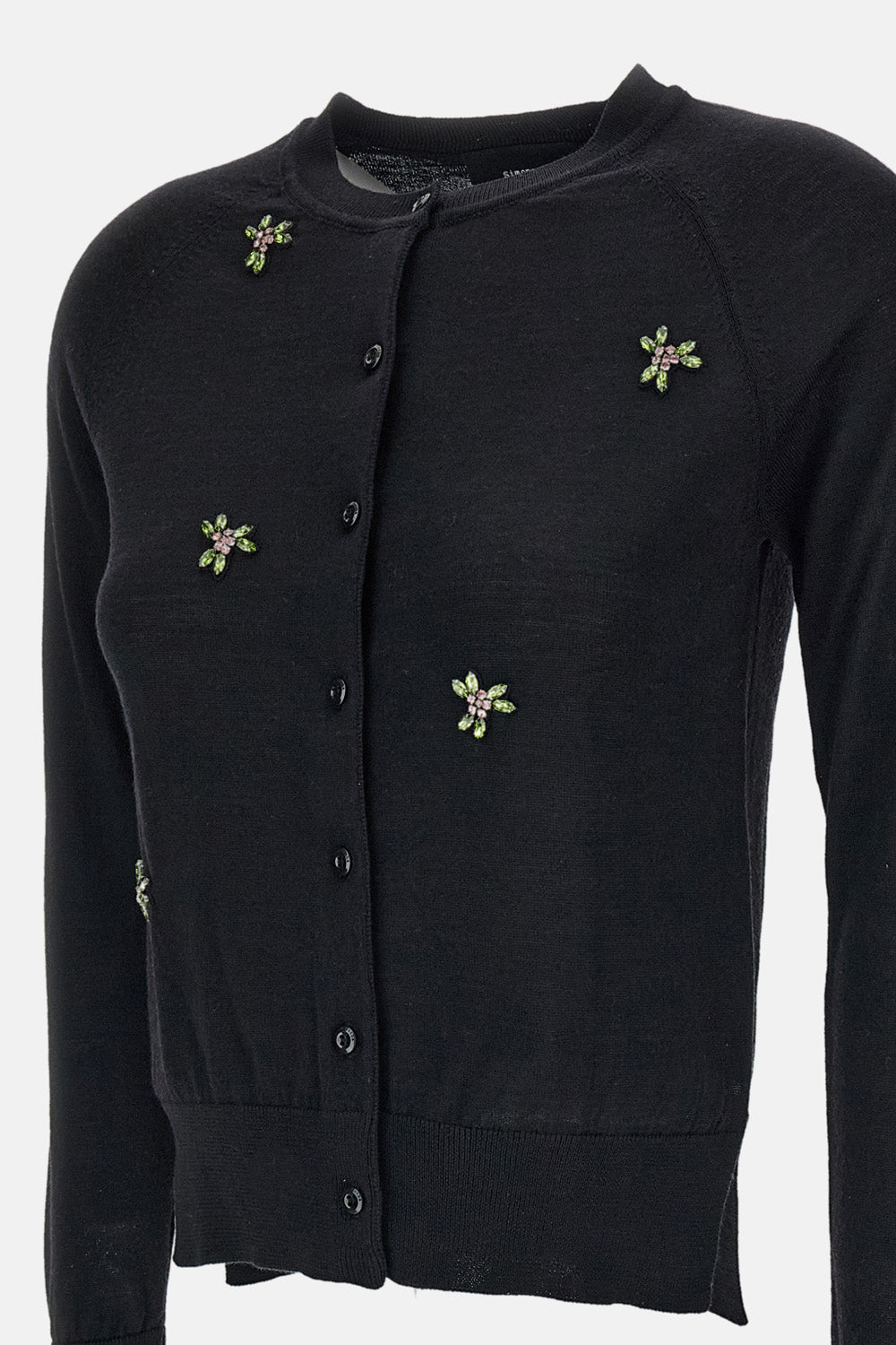 Simone Rocha Women Classic Merino Silk Cardigan W/ Turbo Embellishments