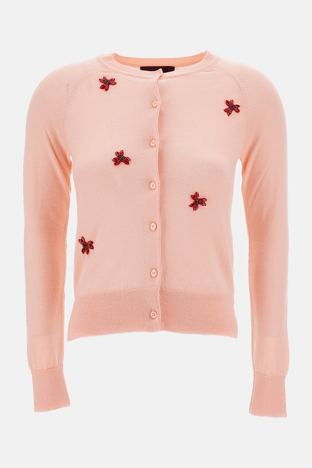 Simone Rocha Women Classic Merino Silk Cardigan W/ Turbo Embellishments