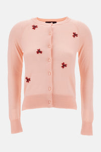 Simone Rocha Women Classic Merino Silk Cardigan W/ Turbo Embellishments