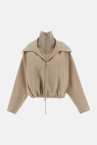 Sportmax Women Wool Bomber Jacket With Removable Bib