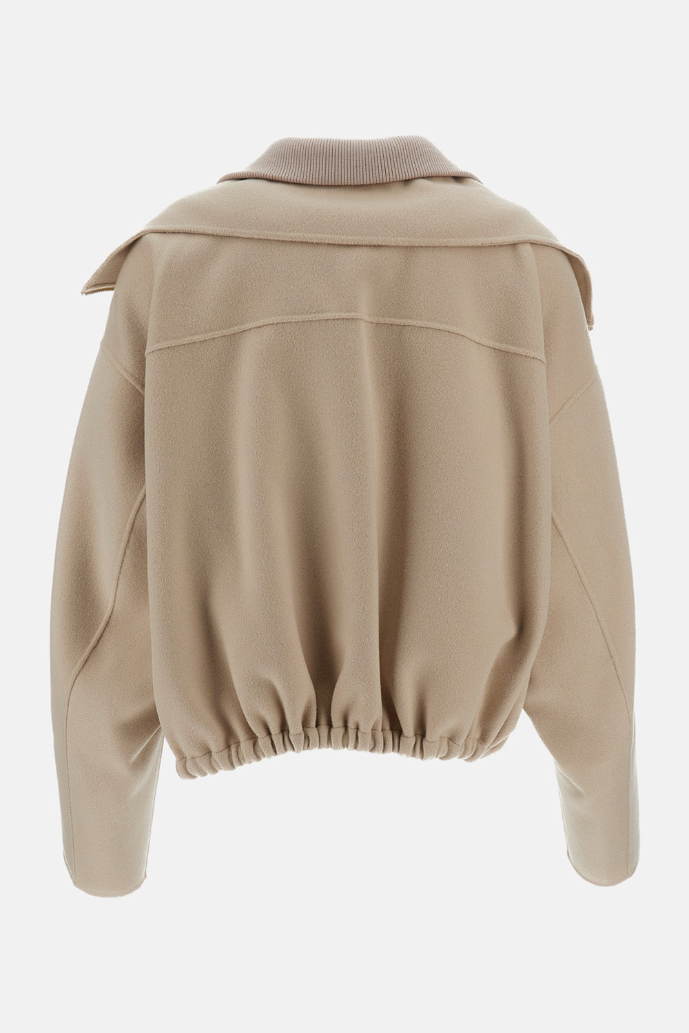 Sportmax Women Wool Bomber Jacket With Removable Bib