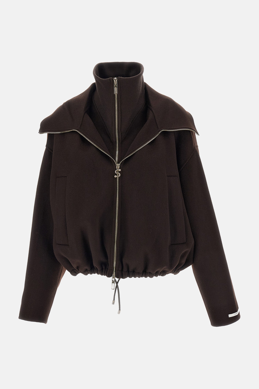 Sportmax Sportmax Women Wool Bomber Jacket With Removable Bib