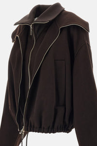 Sportmax Sportmax Women Wool Bomber Jacket With Removable Bib