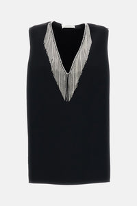 Sportmax Women Sleeveless Cady Top With Rhinestone