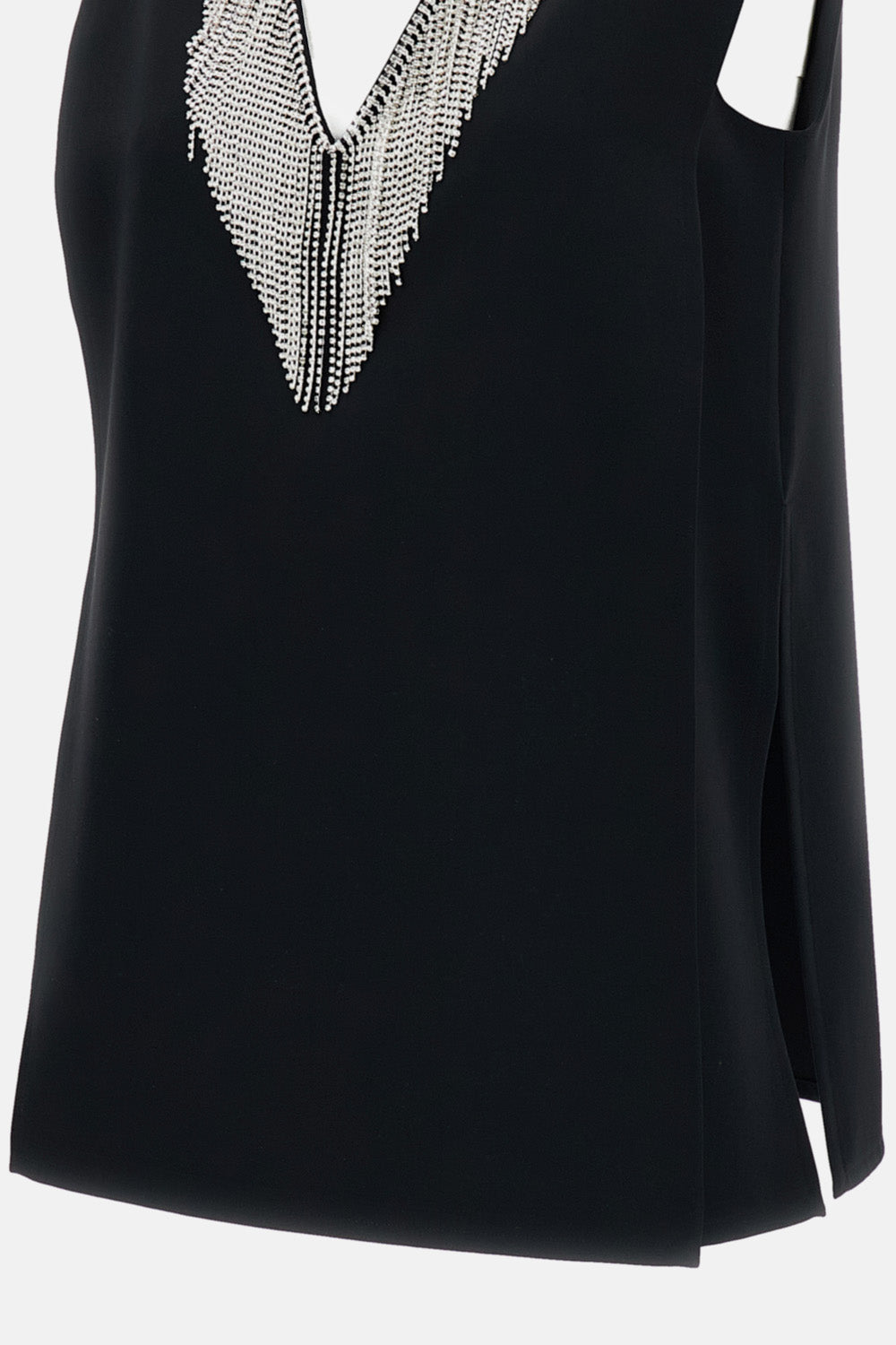 Sportmax Women Sleeveless Cady Top With Rhinestone