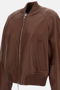 Sportmax Sportmax Women Nappa Leather Bomber Jacket