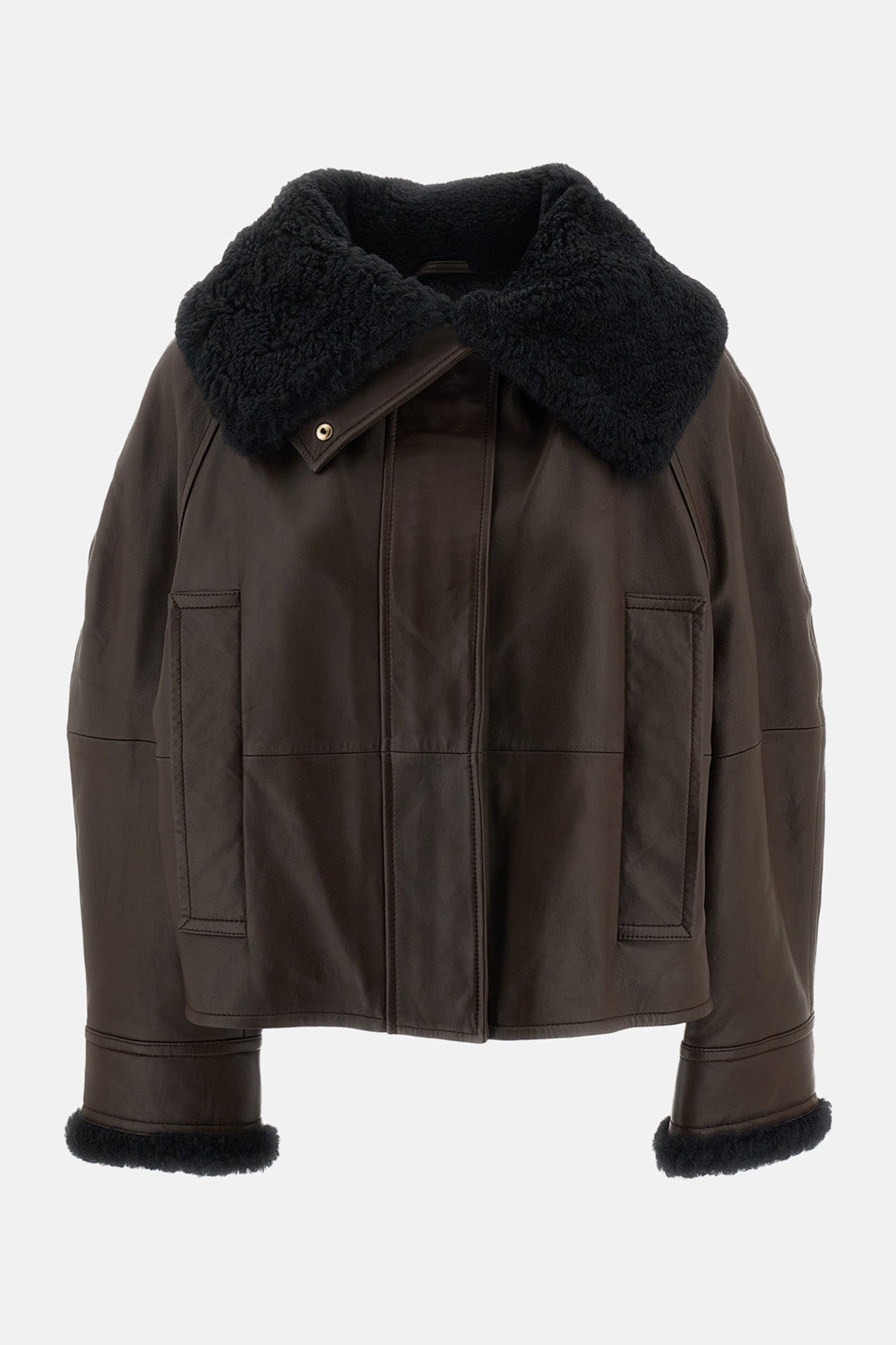 Sportmax Women Padded Leather And Shearling Jacket