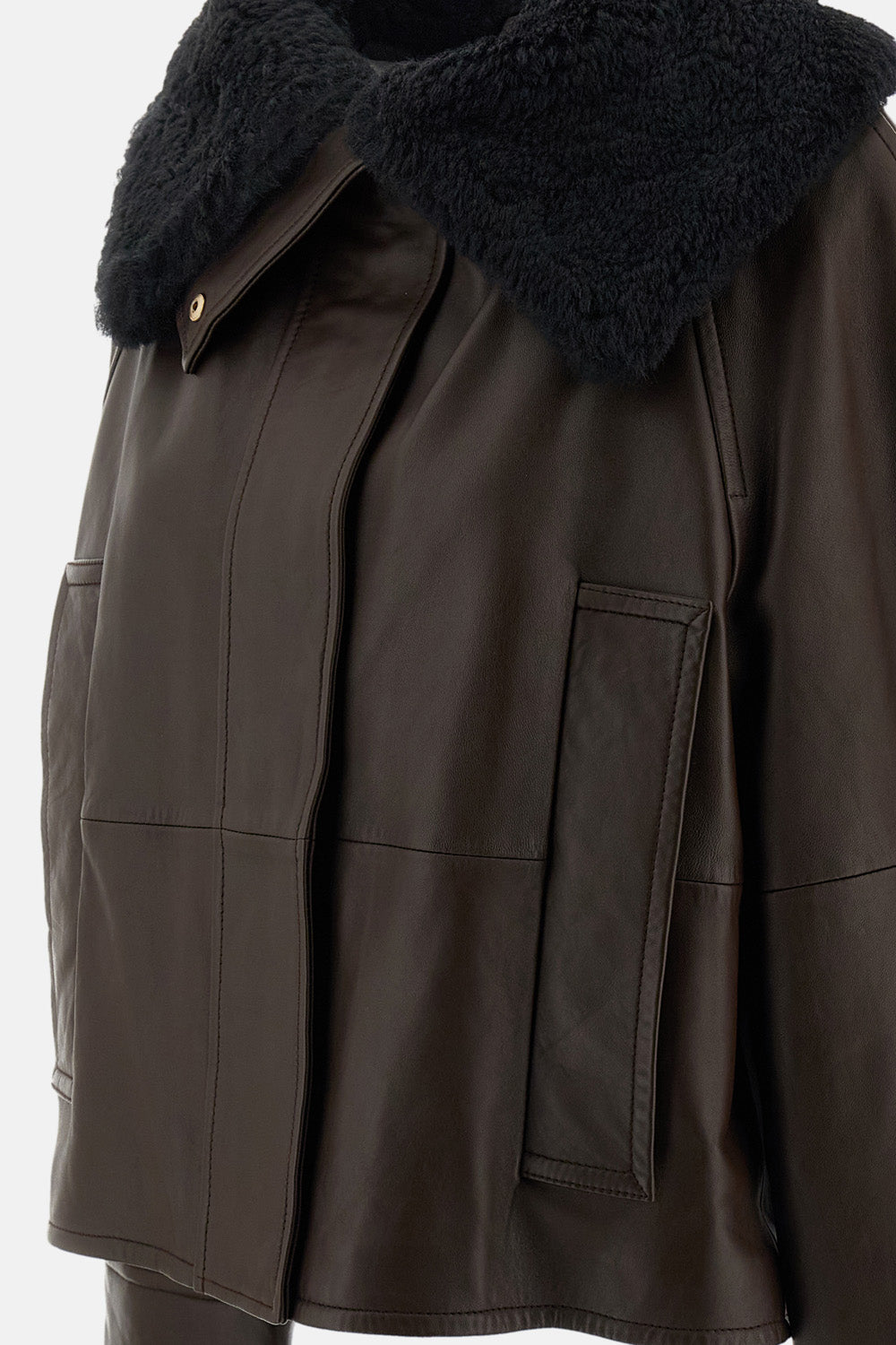 Sportmax Women Padded Leather And Shearling Jacket