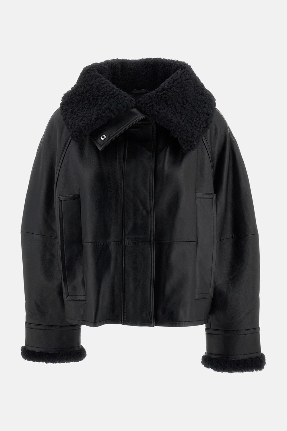 Sportmax Women Padded Leather And Shearling Jacket