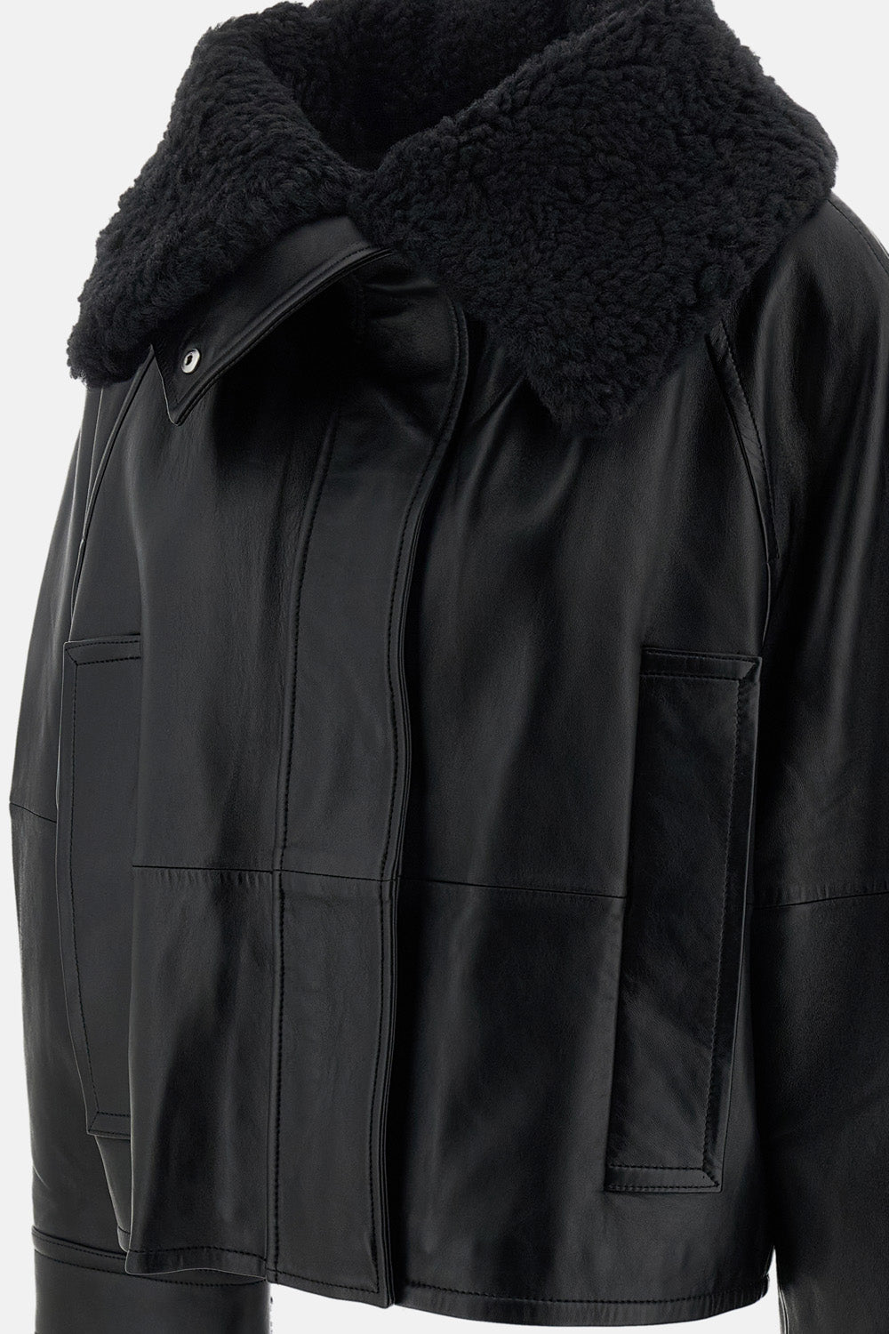 Sportmax Women Padded Leather And Shearling Jacket