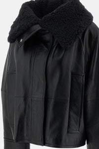 Sportmax Women Padded Leather And Shearling Jacket