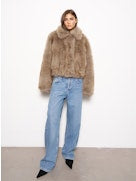 Stand Studio Women Lena Cropped Faux Fur Jacket