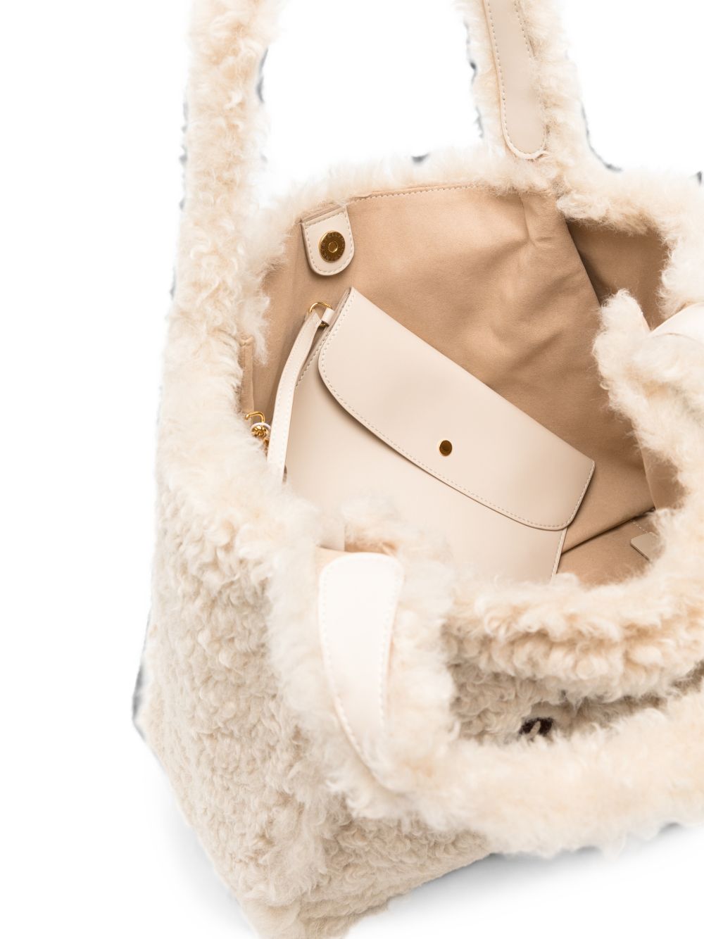 Stella Mccartney Women Stella Logo Shearling Tote