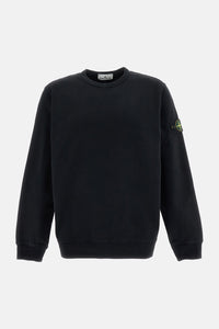 Stone Island Men Brushed Organic Cotton Fleece Crewneck Sweatshirt