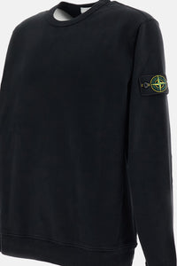 Stone Island Men Brushed Organic Cotton Fleece Crewneck Sweatshirt