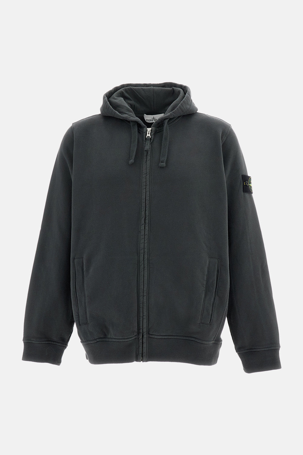 Stone Island Stone Island Men Brushed Organic Cotton Fleece Zip Hooded Sweatshirt