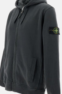 Stone Island Stone Island Men Brushed Organic Cotton Fleece Zip Hooded Sweatshirt