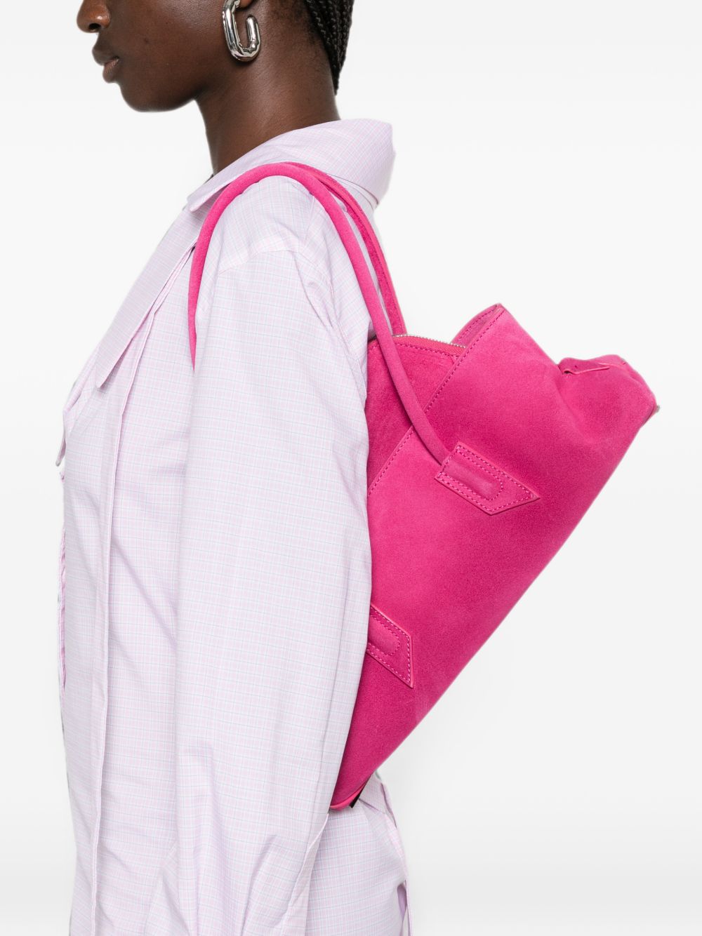 The Attico Women La Passeggiata Small Leather Shoulder Bag