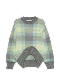 The Attico Women Checked Wool Crewneck Sweater