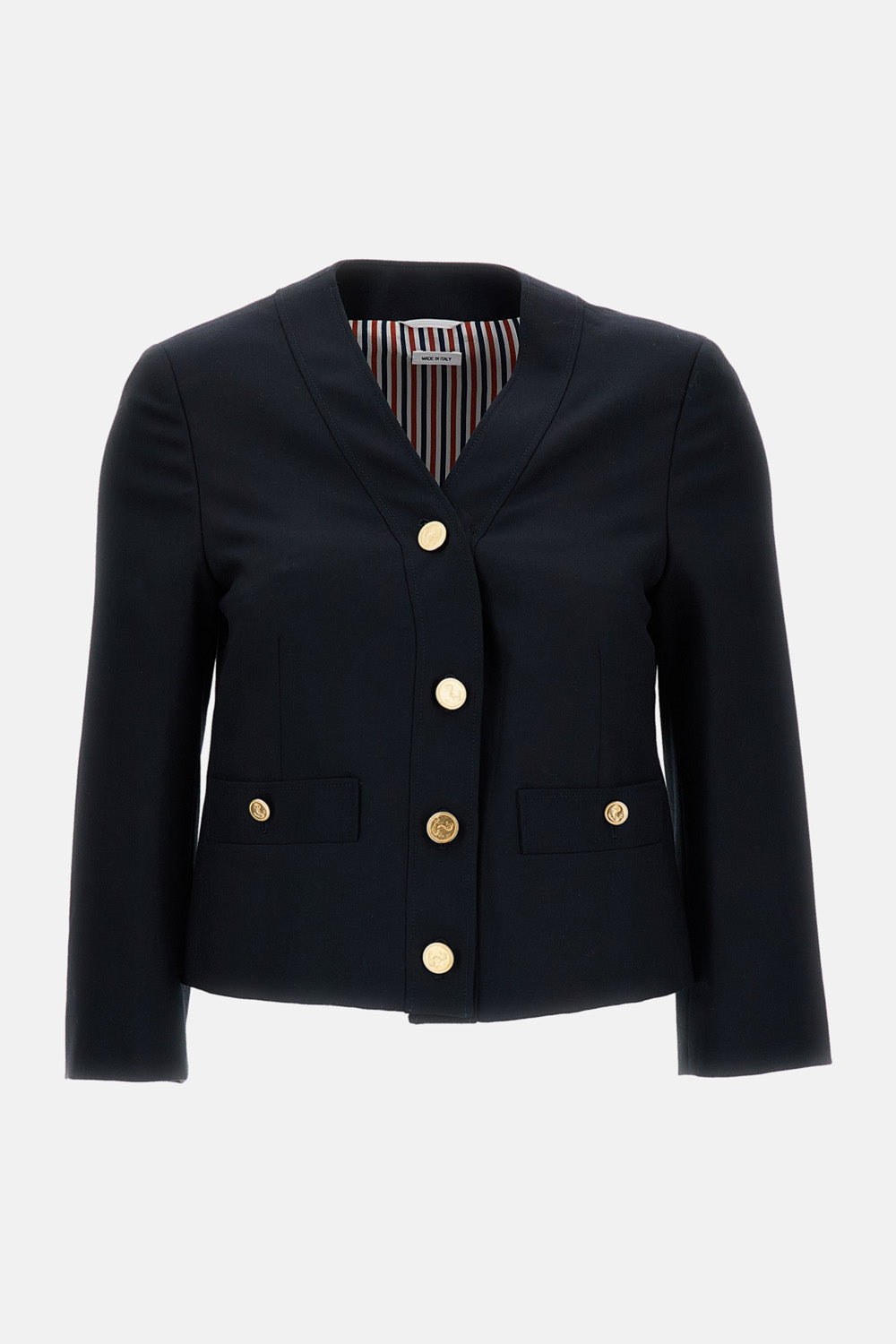 Thom Browne Thom Browne Women V-Neck Cardigan Jacket In Hopsack Suiting