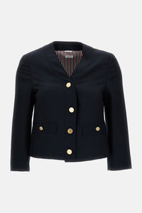 Thom Browne Thom Browne Women V-Neck Cardigan Jacket In Hopsack Suiting