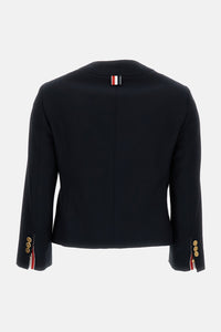 Thom Browne Thom Browne Women V-Neck Cardigan Jacket In Hopsack Suiting