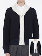 Thom Browne Women Shawl Collar Cardigan Jacket In Wool Fleece