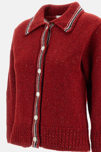 Thom Browne Thom Browne Women Hector Pointelle Cardigan In Donegal