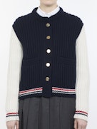 Thom Browne Women Ribbed Cachemire Cardigan