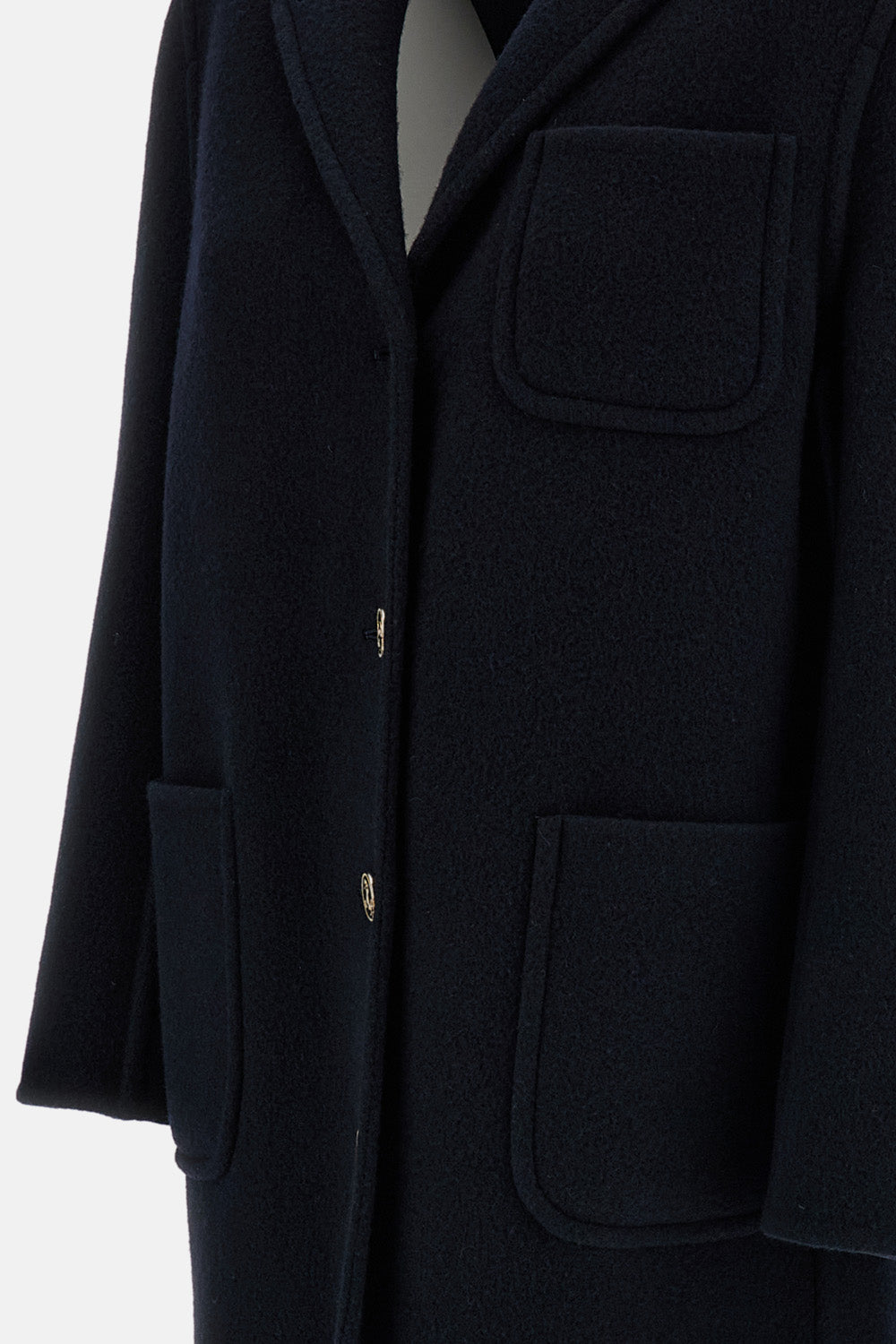 Thom Browne Thom Browne Women Low Break Patch Pocket Bell Sleeve Overcoat (Unconstructed) In Boiled Wool