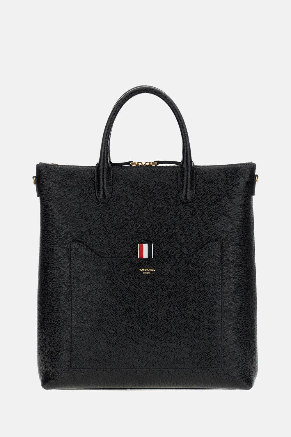 Thom Browne Thom Browne Men Zip Vertical Tote In Pebble Grain Leather