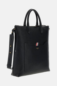 Thom Browne Thom Browne Men Zip Vertical Tote In Pebble Grain Leather