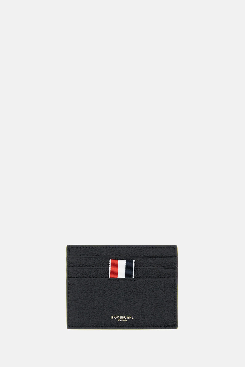 Thom Browne Men Single Card Holder Soft Pebble Grain Leather