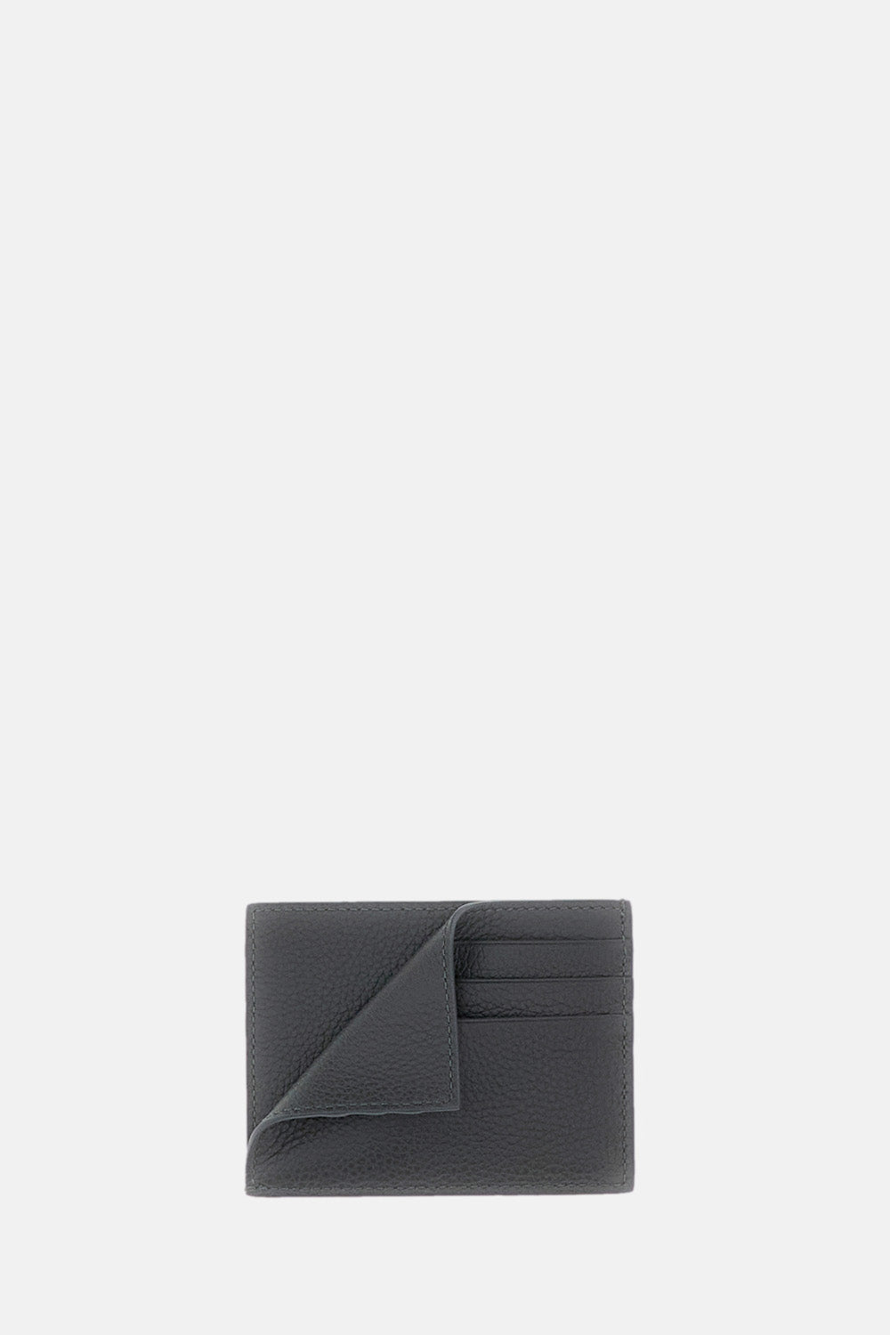 Thom Browne Men Single Card Holder Soft Pebble Grain Leather