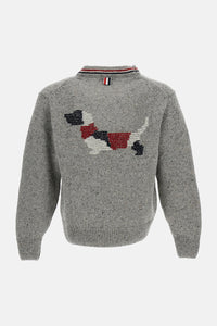 Thom Browne Men Cardigan Donegal Intarsia Hector Patchwork