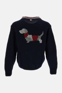 Thom Browne Men Cardigan Donegal Intarsia Hector Patchwork