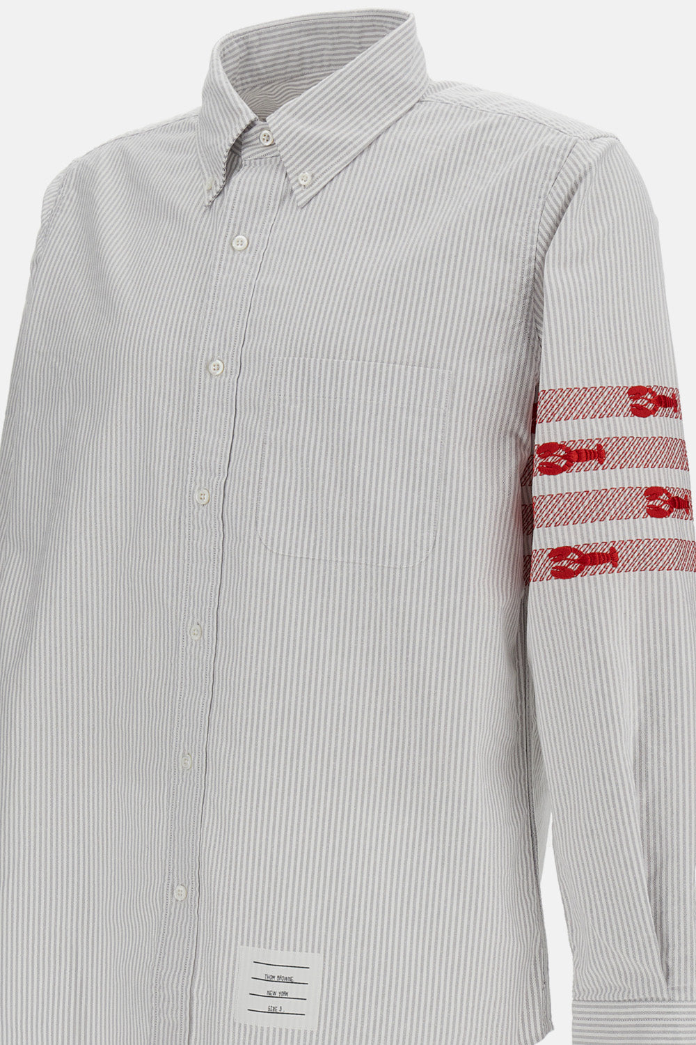 Thom Browne Men University Stripe 4-Bar Lobster Oxford Shirt